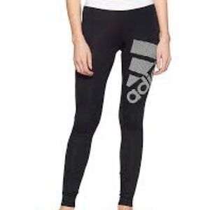Adidas Black Leggings with Silver Logo
